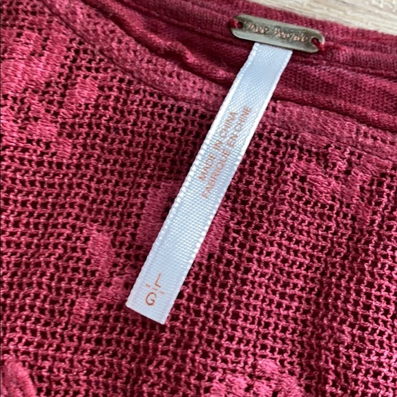 Free people maroon lace crochet tank top - Picture 7 of 8